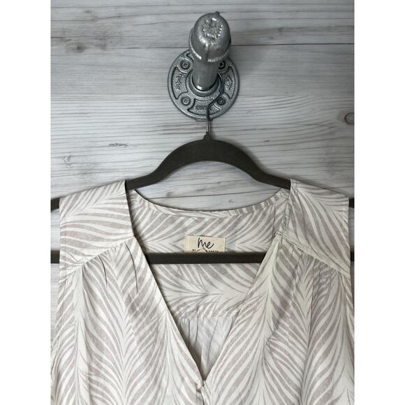 Me by Jennie Garth Tank Top Womens Small Geometric Print Tie Front Sleeveless - Picture 2 of 8